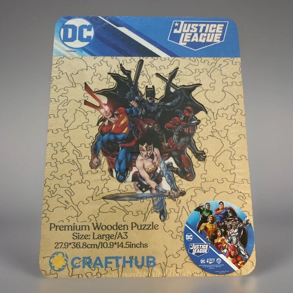 DC Justice League Wooden Puzzle Batman Superman Wonder Woman Flash CraftHub A3